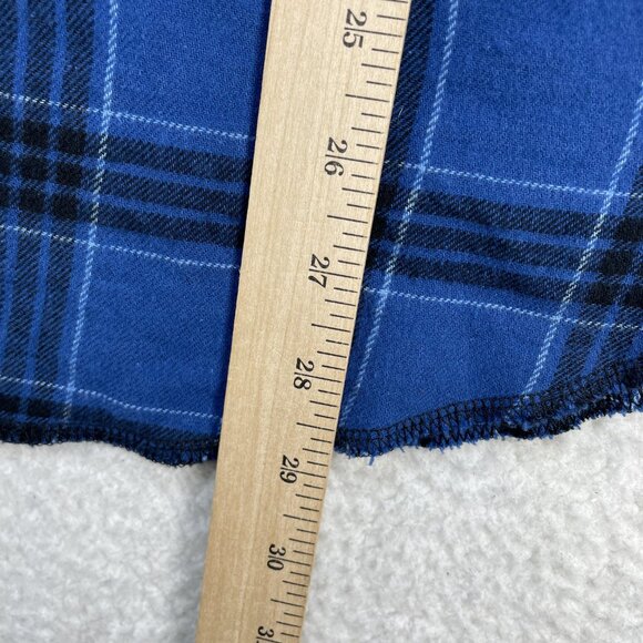 Wrangler Shirt Men's M Blue Plaid Long Sleeve Lightweight Flannel Pearl Snap - Picture 4 of 8